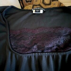 BEBE black and lace top. Size large